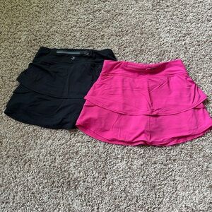 Stylish Black and Pink Girl's Skort Set
